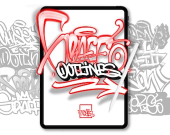 Original Graffiti Outline Brushes for Procreate App