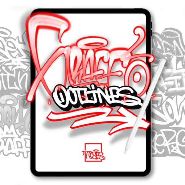 Original Graffiti Outline Brushes for Procreate App