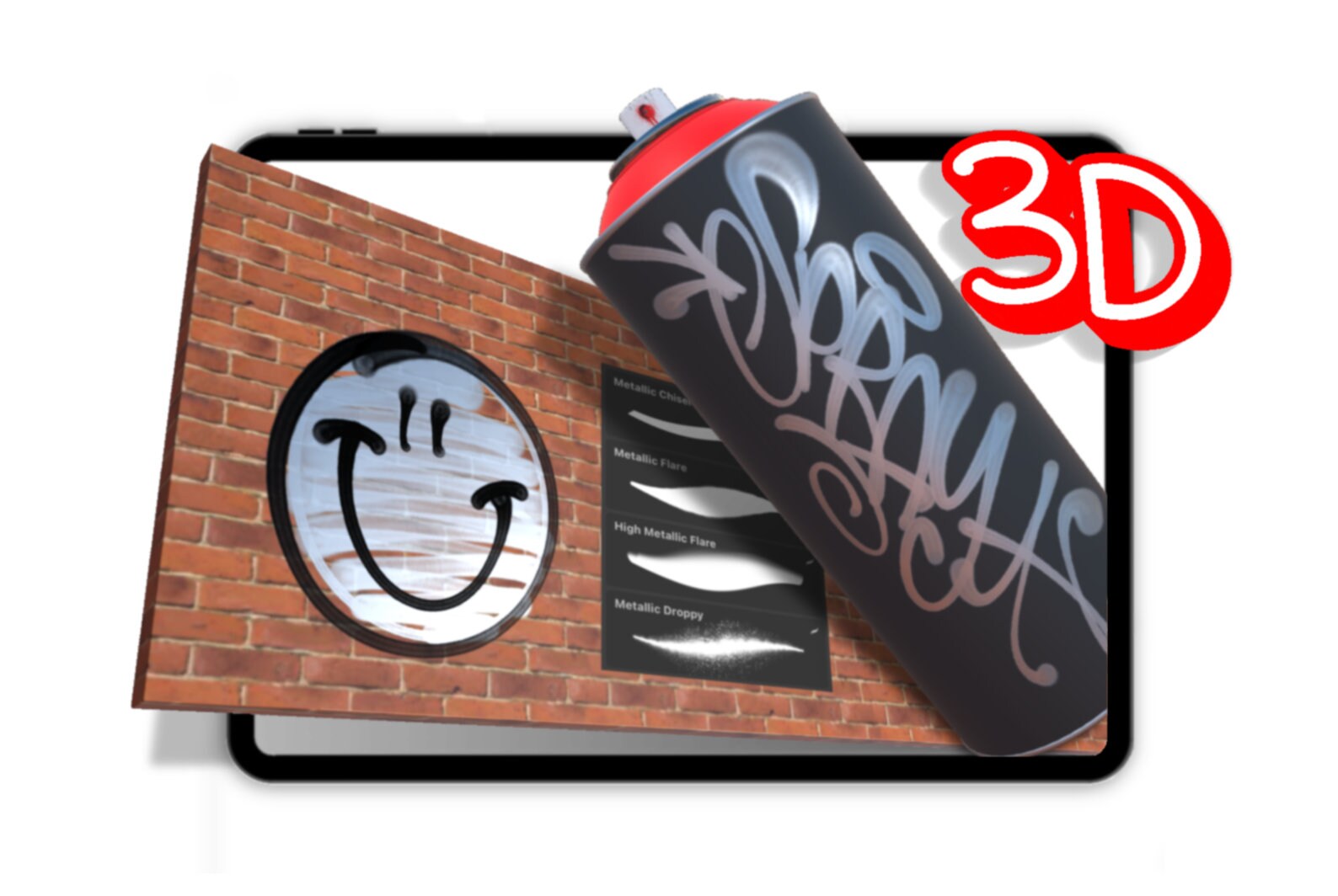 3D Graffiti Template Set For Procreate Etsy