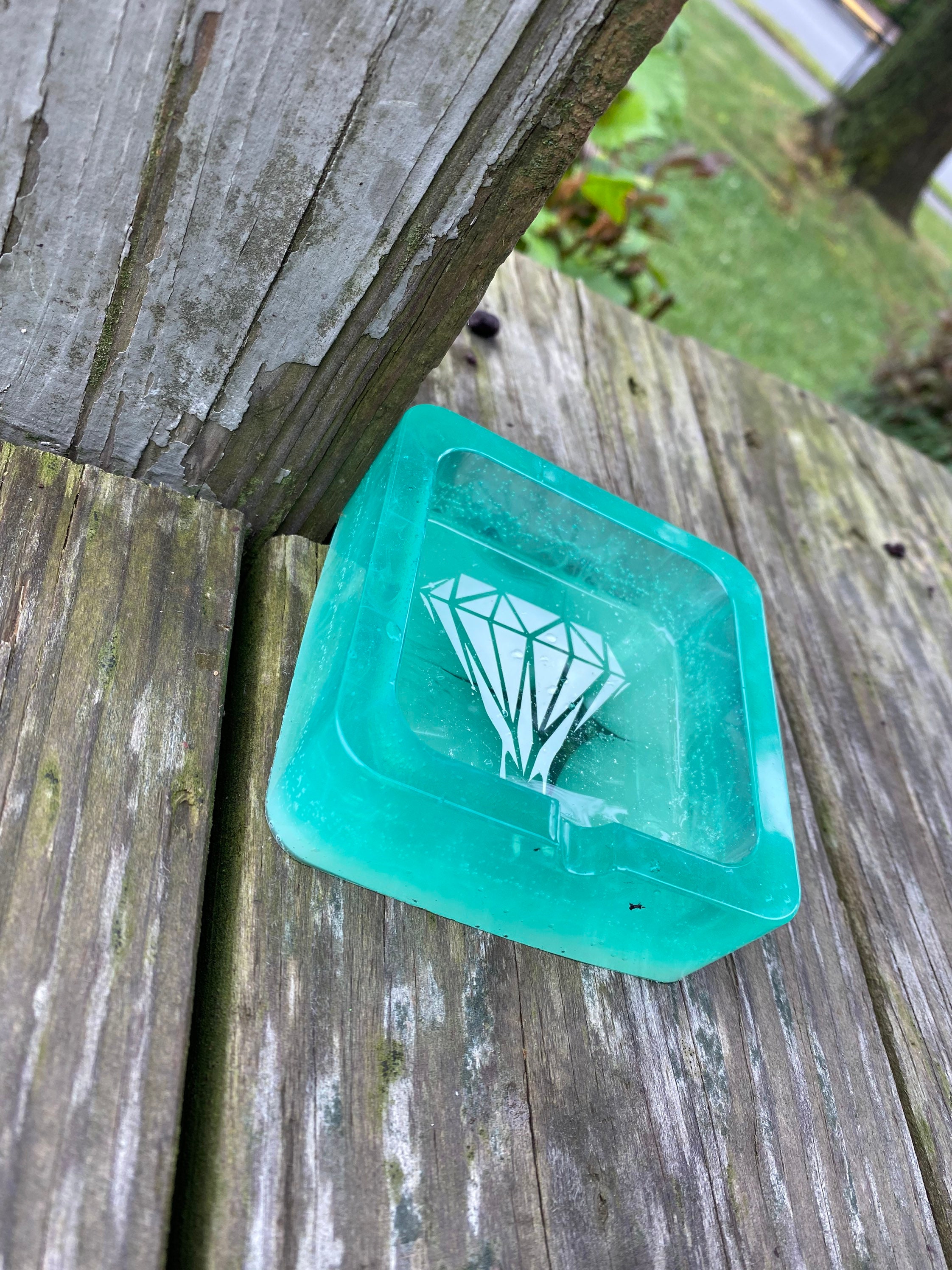 Diamond turquoise Ashtray Etsy