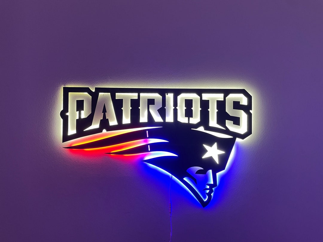 New England Patriots Metal Lighted Sign Patriots Wall Decor - Etsy
