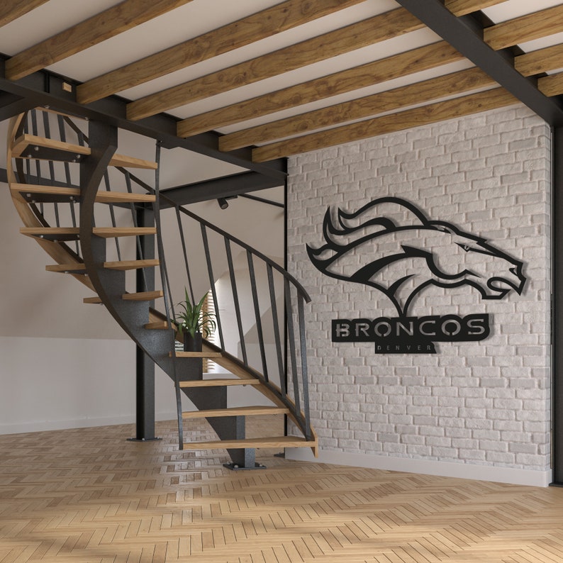 Denver Broncos Sign Denver Broncos Wall Decor Custom Metal Etsy
