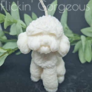 Adorable Poodle Candle - Made with All-Natural Soy Wax - Choose Your Color and Scent for a Personalized Touch