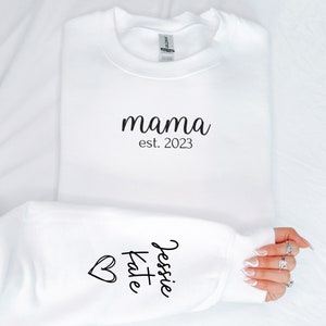 Personalized Mama Sweatshirt With Kids Names Sleeve Custom - Etsy