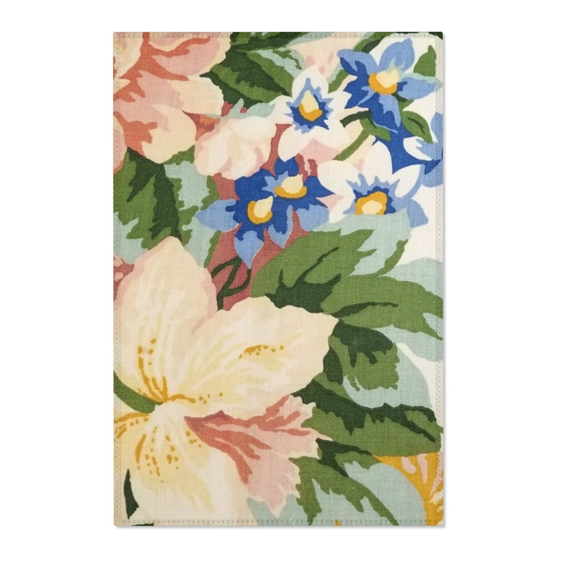 Vintage flower statement area rug vintage chic rug rugs Etsy