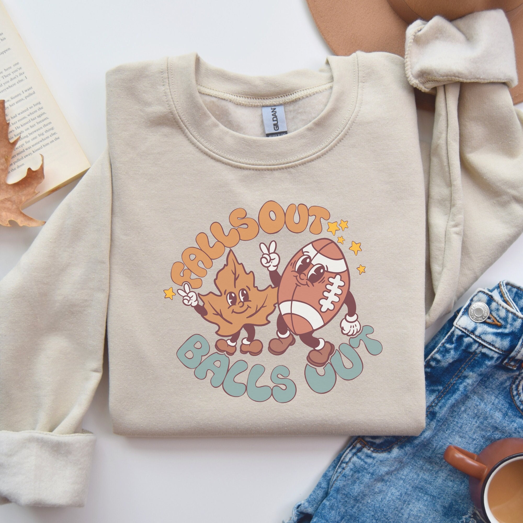 Falls Out Balls Out Football Sweatshirt, Fall Football Hoodie, Pumpkin Patch Shirt, Autumn Shirt, Womens Halloween Shirt, Fall Graphic Tee