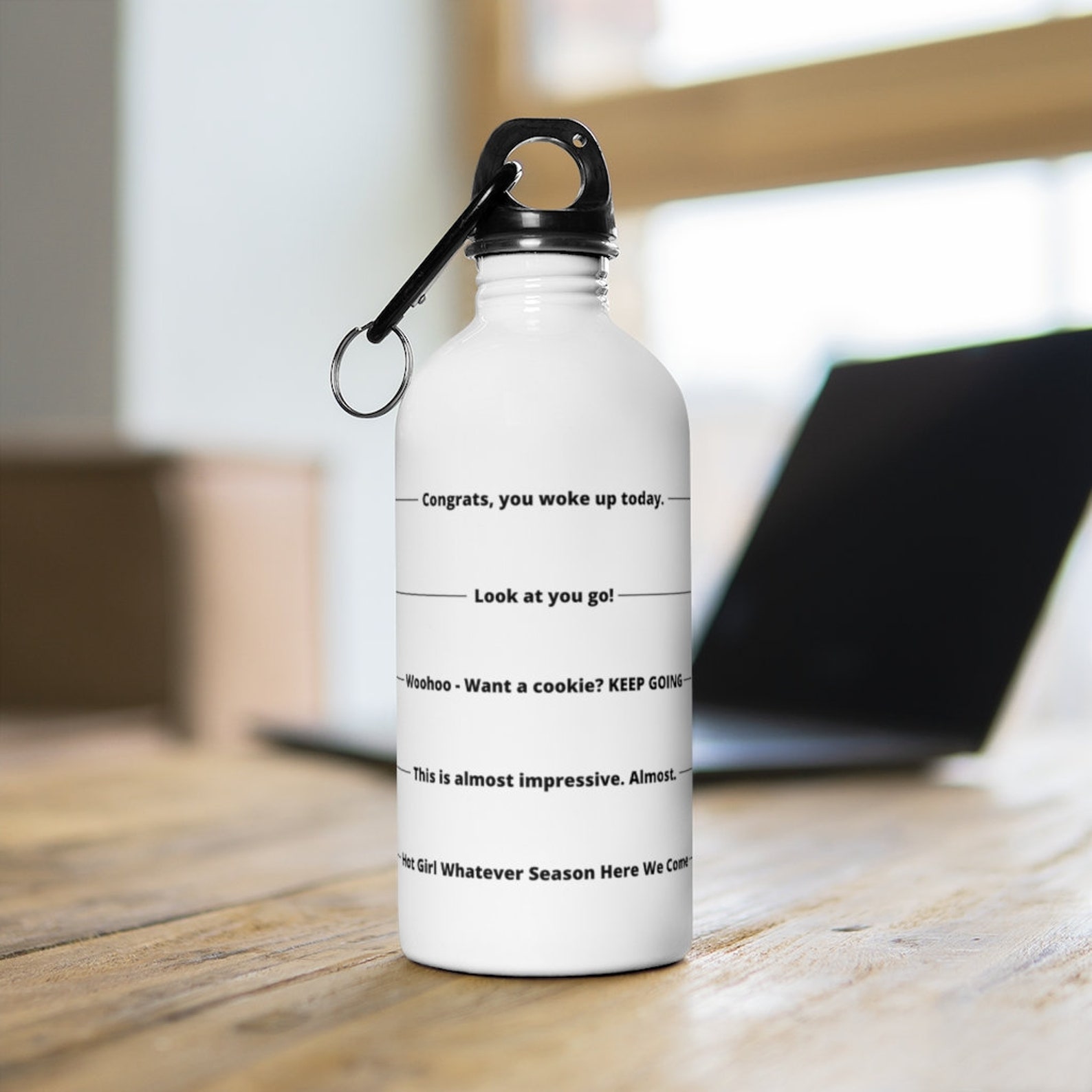 Sarcastic Motivation Stainless Steel Water Bottle Womens Etsy