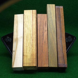 Exotic Hardwood Pen Blanks: Assorted Woodturning DIY Craft Supplies - 5 Pack