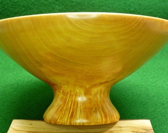 Elm Burl Wood Footed Bowl 28cm (7 in.) diameter. Excellent Center Piece of Interest.