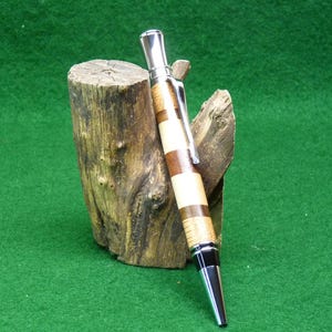 Stylo Twist Executive de luxe en chrome | Stylo en bois artisanal | Cadeau élégant pour les professionnels et les collectionneurs
