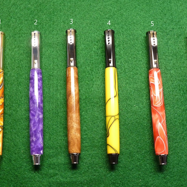 Snap Cap, Rollerball, Hand Turned, Designer Pen, Free Engraving, Free Pen Box, Acrylic, or, Hardwood