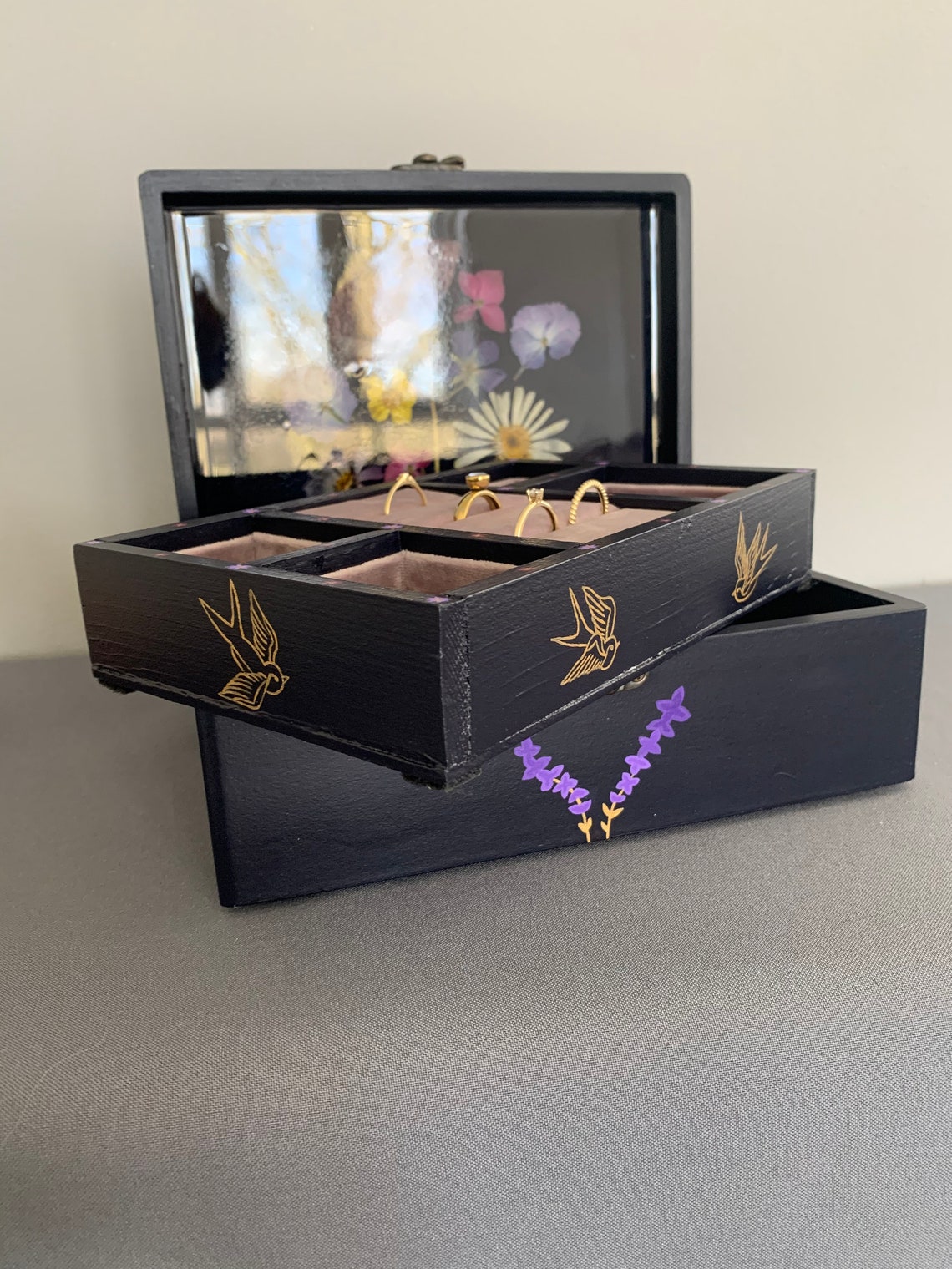 Firelex Boite A Bijoux Voyage En Velours Pour Femme,Boite Bague Bijoux