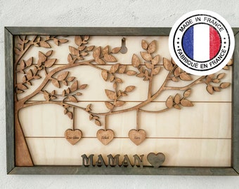 Cadre bois personnalisé pour maman | Cadeau Mamie | Cadeau personnalisé pour maman | Cadeau Famille | Cadeau Papa