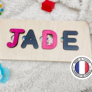 puzzle / wooden first name puzzle / customizable wooden puzzle / child puzzle / made in France / baptism / birth / baby / boy / girl