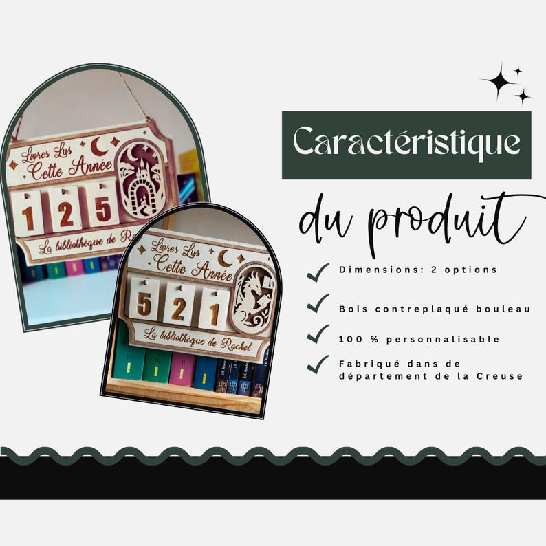 Personalized Wooden Book Tracker – Books Read Counter, Library Decor for Book Lovers image 10