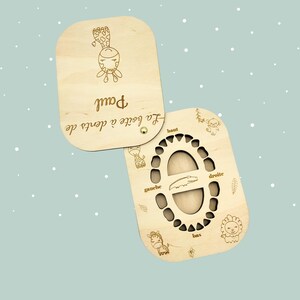 Scatola per dentini da latte per bambini con incisione personalizzata, passaggio del topolino, dentini da latte bambino, dentini da latte, Giungla