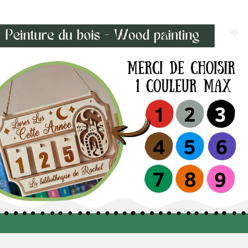 Personalized Wooden Book Tracker – Books Read Counter, Library Decor for Book Lovers image 7