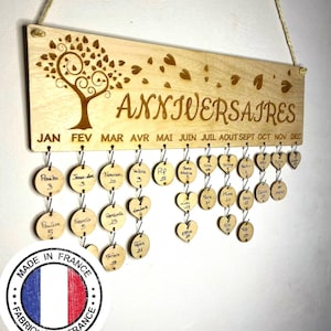 Calendrier 2024 Calendrier mural Calendrier Bois Calendrier perpétuel anniversaire Calendrier enfant Anniversaire