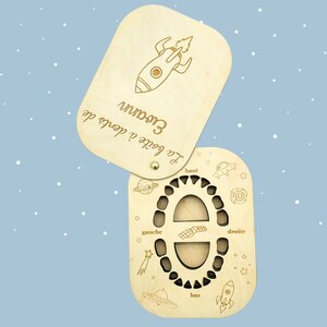 Scatola porta dentini da latte per bambini con incisione personalizzata, passaggio del topolino, dentini da latte bambini, dentini da latte, Astronauta