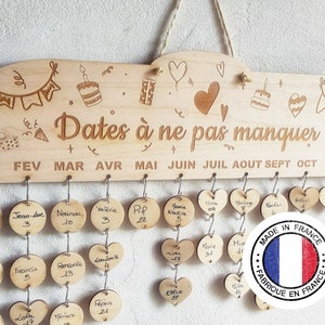 2024 Calendar Wall Calendar Wooden Calendar Perpetual Birthday Calendar Children's Calendar dates à ne pas manqu