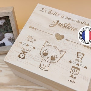 Boite à souvenirs personnalisée pour naissance / boite bébé / boite bébé personnalisée / boite naissance souvenir bébé