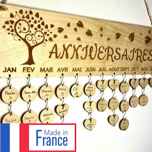 Suspendus de rappel en bois de famille Amis de la famille Calendrier d