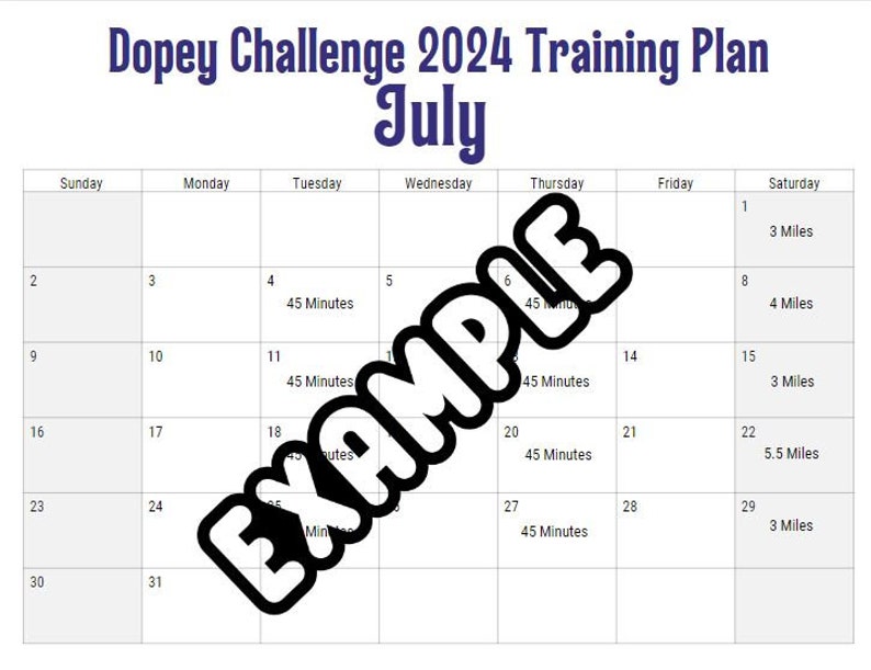2024 Rundisney Dopey Challenge Galloway Training Schedule Etsy