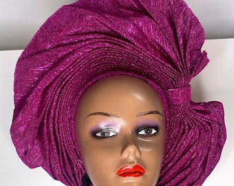 African Gele Headwrap | Bridal Autogele | African Fashion Autogele | Nigerian Wedding Wear | Autogele for Women