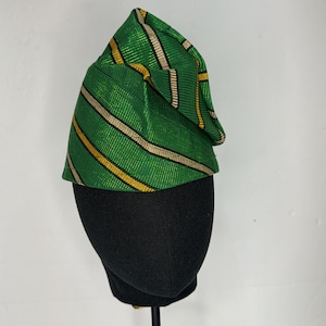 Green Aso Oke  cap  Asooke Nigeria Traditional Wedding groom cap Fila, gele and ipele green cap We ship next day