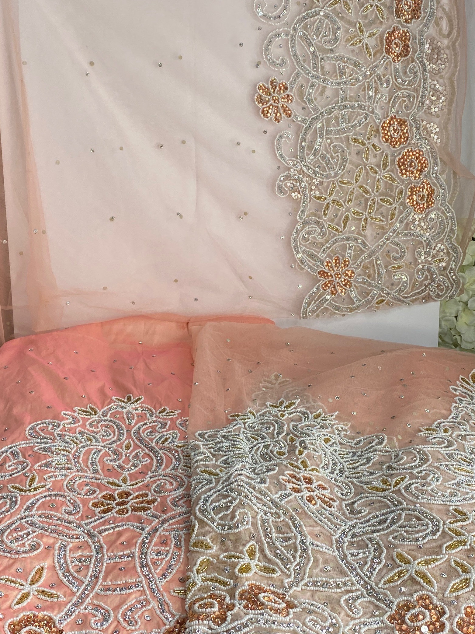 Nigerian Igbo Wedding George Lace Fabric: Traditional Bridal Blouse & Skirt  - Etsy