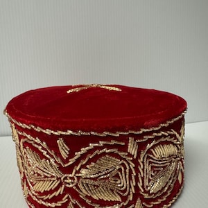 Handmade Beaded Igbo Cap: Nigerian Wedding Hat for Men
