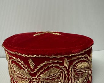 Handmade Beaded Igbo Cap: Nigerian Wedding Hat for Men
