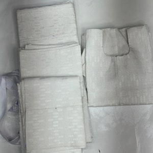 Aso Oke white complete women 5-piece set. Aso-Ofi, Bride mom~Bride/Groom Celebrant. Iro, Buba, Gele, Ipele & . L Size men hat we ship next