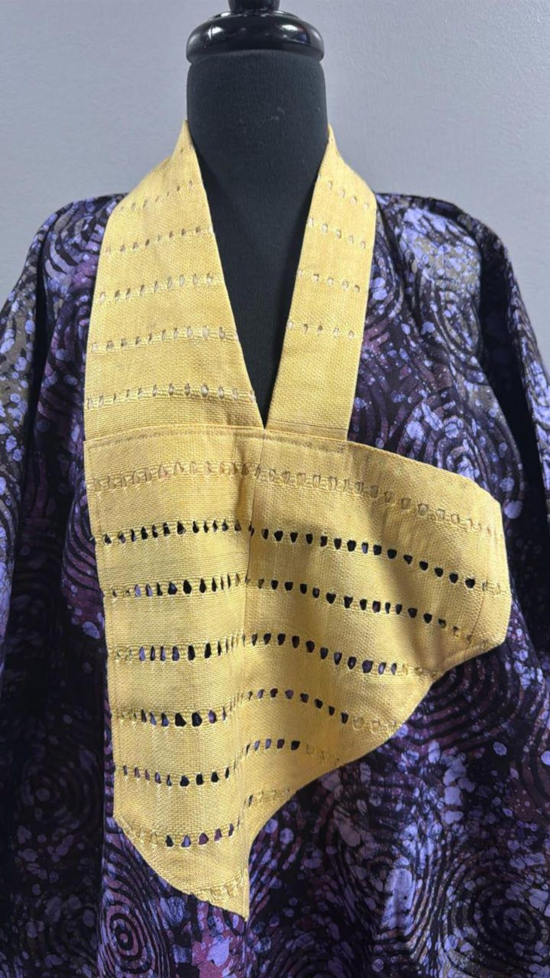 Luxury African Boubou Kaftan: Handmade Ankara Batik Senator Robe Yellow ...