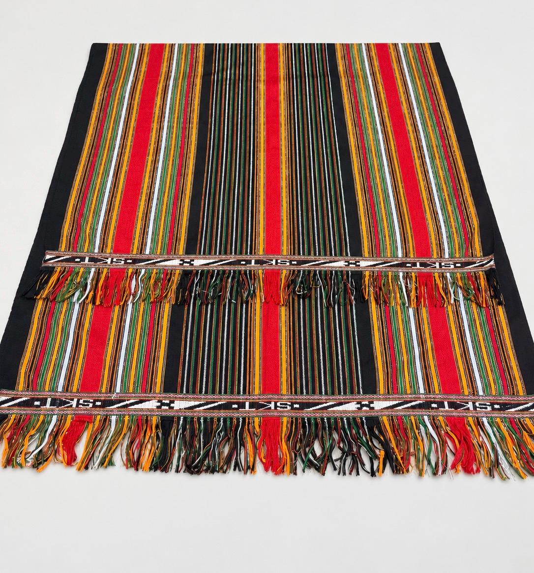 Multicolor Striped Aso Oke Fabric, Nigerian Yoruba Woven Wrapper