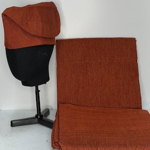 Aso Oke Gele, Ipele, and Fila - burnt orange