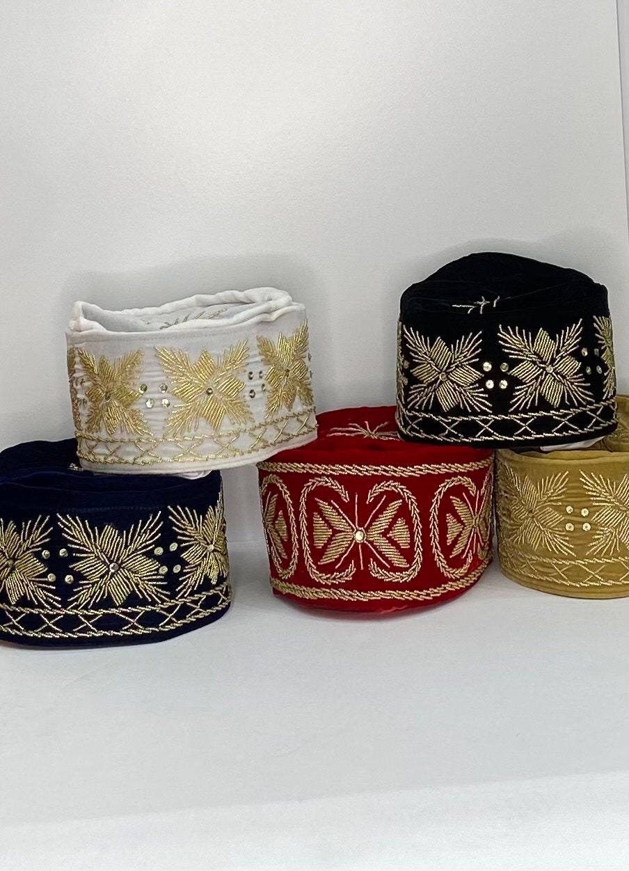 NEW Set of Nylon Black or White Open-weave Kufi Prayer Cap 