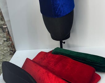 Gorra Igbo Yoruba Ozo de terciopelo hecha a mano: sombrero de jefe nigeriano