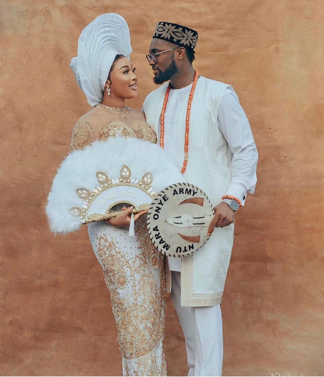 White \u0026 Gold Beaded Bridal Lace: Nigerian Wedding Dress Fabric - Etsy, image size:1080x1256