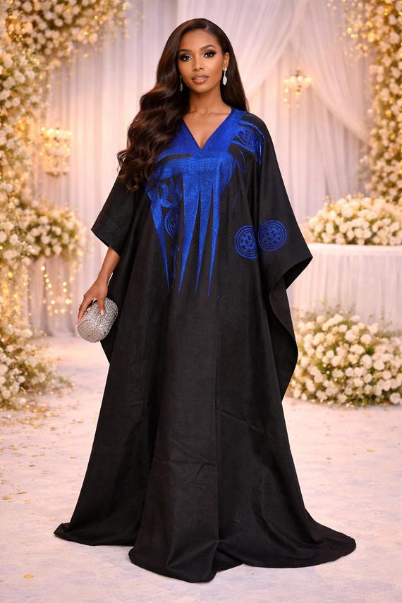 boubou dresses African Elegant Boubou Lace Embroidery Dress Set With Inner Premium High  Quality Batwing Sleeves Maxi Dresses for Women K0729