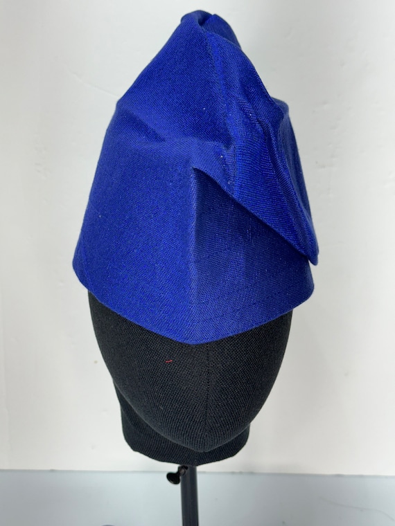 Royal Blue Aso Oke Fila Yoruba Handwoven Traditional Cap for Men