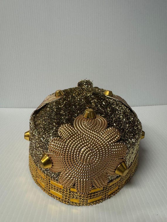 Handmade Gold Beaded Crown Cap: Igbo Royal Hat - Etsy