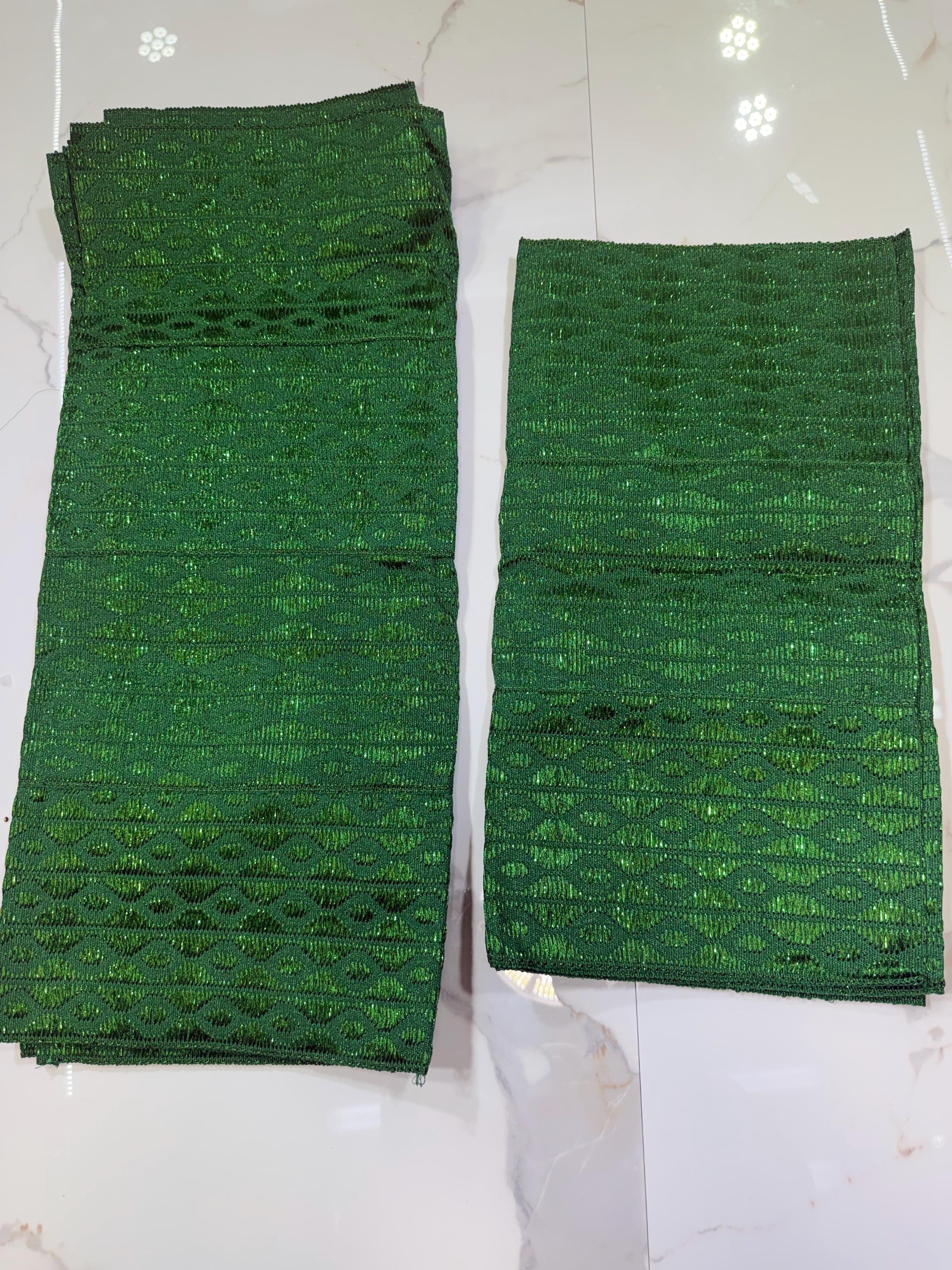 Emerald Green Aso Oke Gele Ipele Set | Yoruba Wedding Attire, Nigerian ...