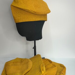 Złoty aso oke tkanina Gele Men Hat, Kufi Hat, Agbada dla mężczyzn, Yoruba Fila, Aso Oke Gift, African Men Clothing. Wysyłamy następnego dnia!