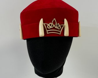 Red Velvet Igbo Ozo Cap – Nigerian Wedding Hat, African Menswear