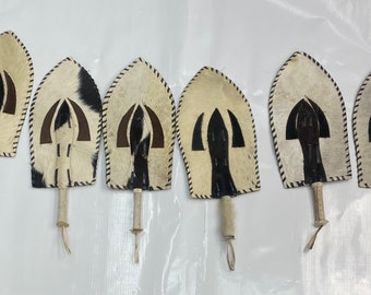 Traditional Chieftaincy Hand Fan, African Hand Fan, Akupe, Wedding Hand Fan, Igbo Hand Fan, Animal Skin Nigerian made fan. We Ship Next Day!