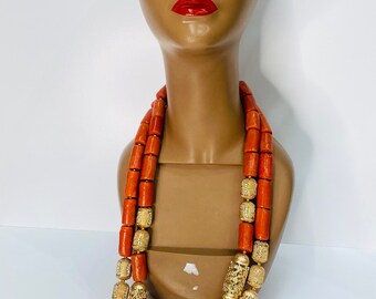 Coral bead bride Nigeria Traditional Wedding for Bride Necklace, Earings and bangle We Ship Next Day