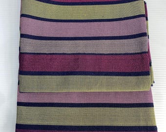 Handwoven Striped Aso Oke Fabric: Pink, Purple, Green Yoruba Textile