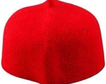 Red Wool Igbo Ozo Cap: African Chieftaincy Hat