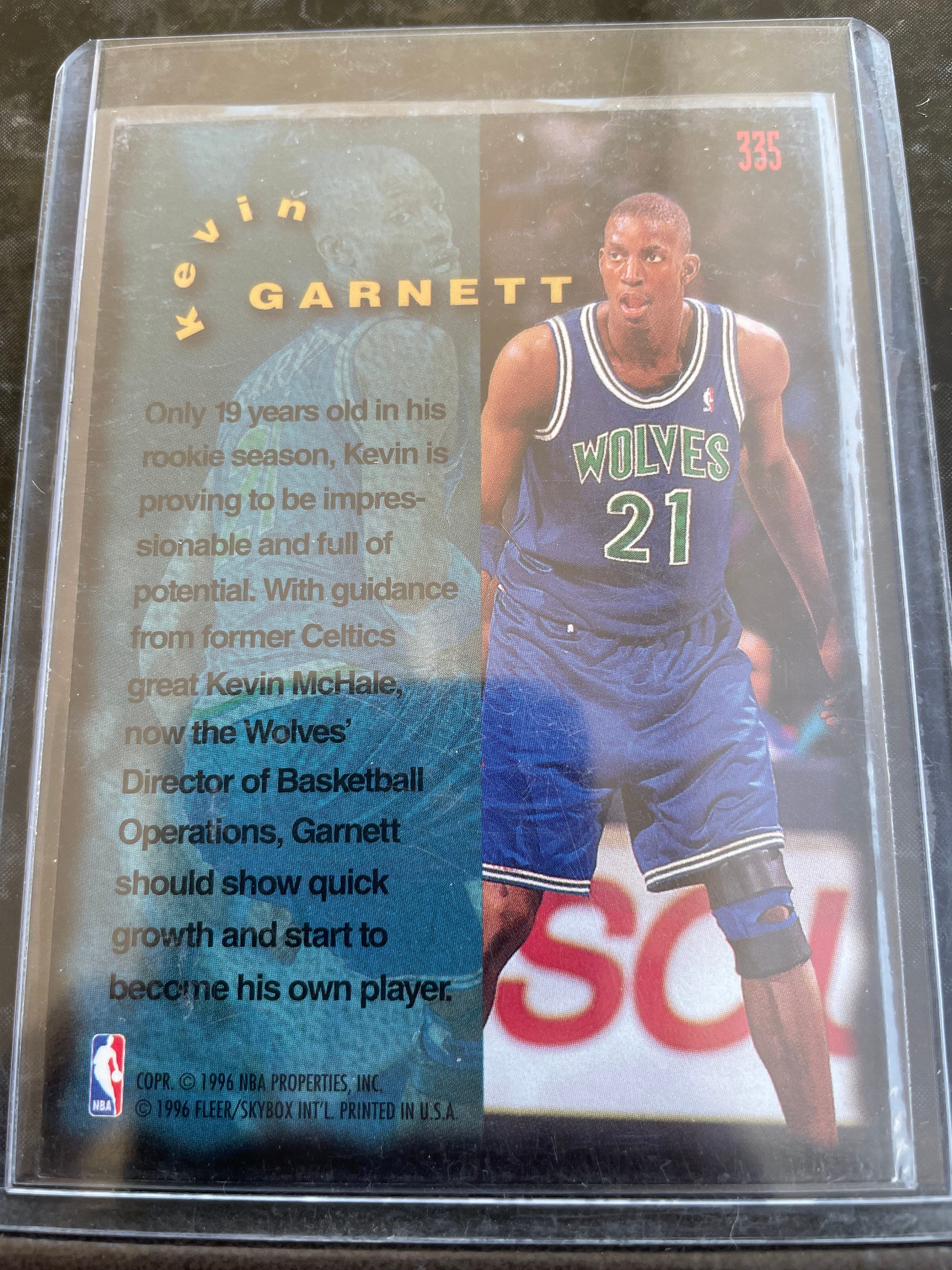 Kevin Garnett 1995-96 Skybox Rookie Card